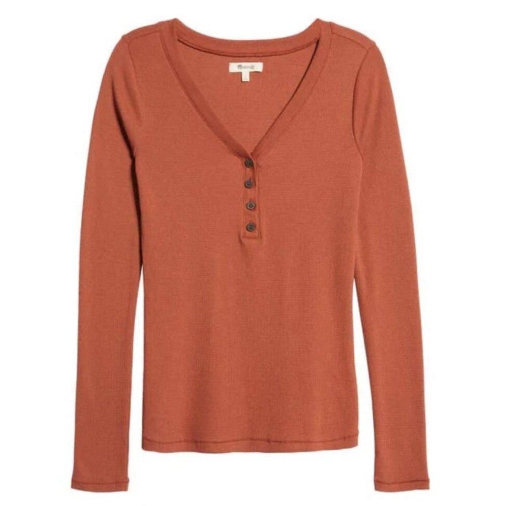 NWOT Madewell Drapey-Rib Henley Tee